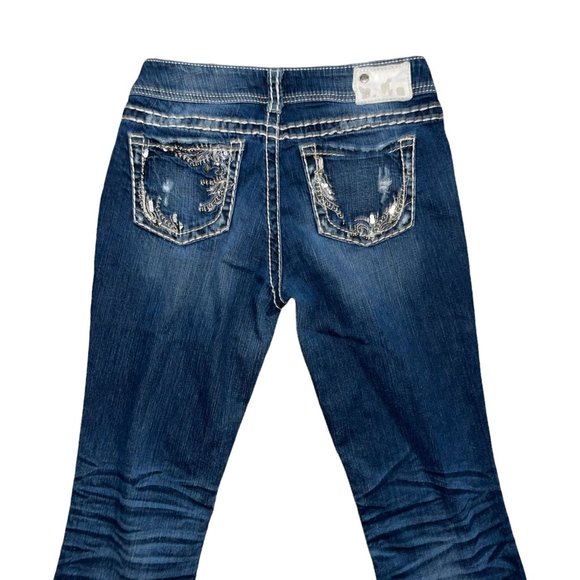 Silver Jeans Suki Distressed Embroidered Embellished Floral Bootcut Jeans 29 29 - Picture 6 of 8